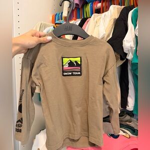 Zara boys 4/5 Tan Long Sleeve Shirt